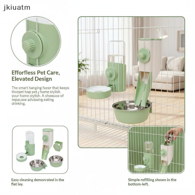 [jkiuatm] 500ML Pet Chinchila Pendurado Alimentação Waterer Fácil Instalação Pombo Coelho Pequeno Animal Automática Tige