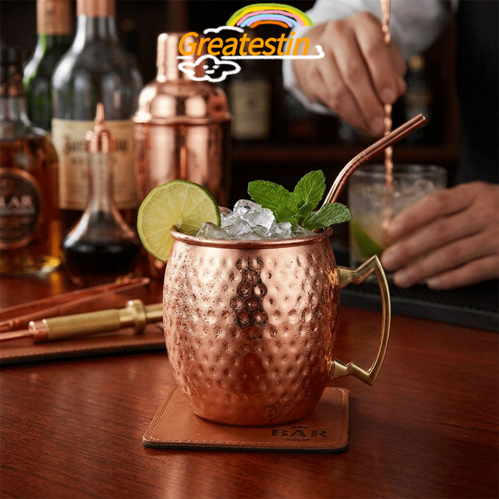 Copo De Água GREATESTIN , Taça De Vinho De Coquetel De Aço Sem Ferrugem Com Revestimento De Cobre Externo , Textura Cônc