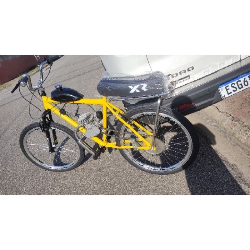 bicicleta motorizada 80cc, freio no pé e suspensão nakasaki