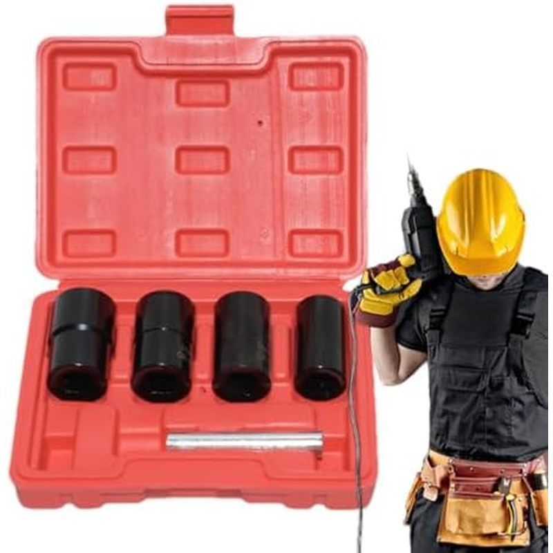 Kit De Remoção De Trava De Roda | Acessórios Do Extrator De Parafuso De 5 Peças-Conjunto Danificado , Para Remover Porca