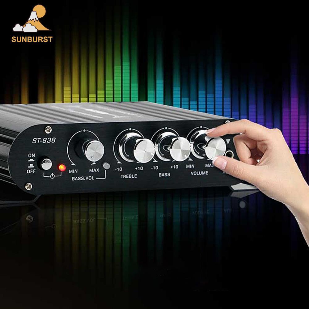 [Sunburst1 . br] ST-838 HiFi Amplificador Subwoofer De 2.1 Canais 80W * 2 Mini Reprodutor De Mídia