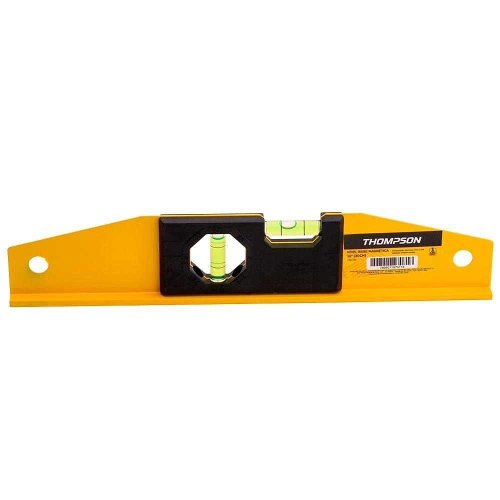Nível de Alumínio Thompson 12P 30cm Base Magnética