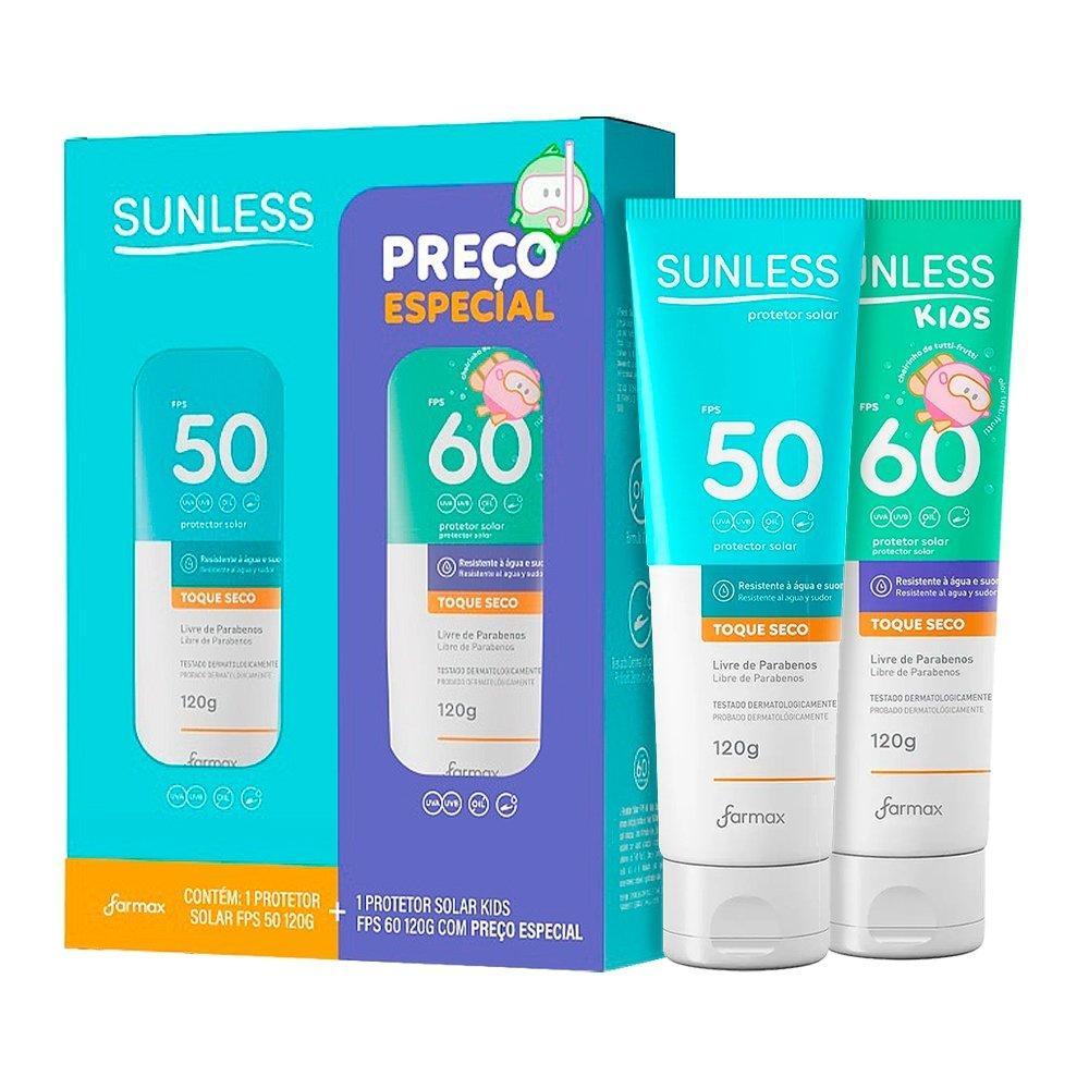 Protetor Solar Sunless FPS50 + Protetor Kids FPS60 120g
