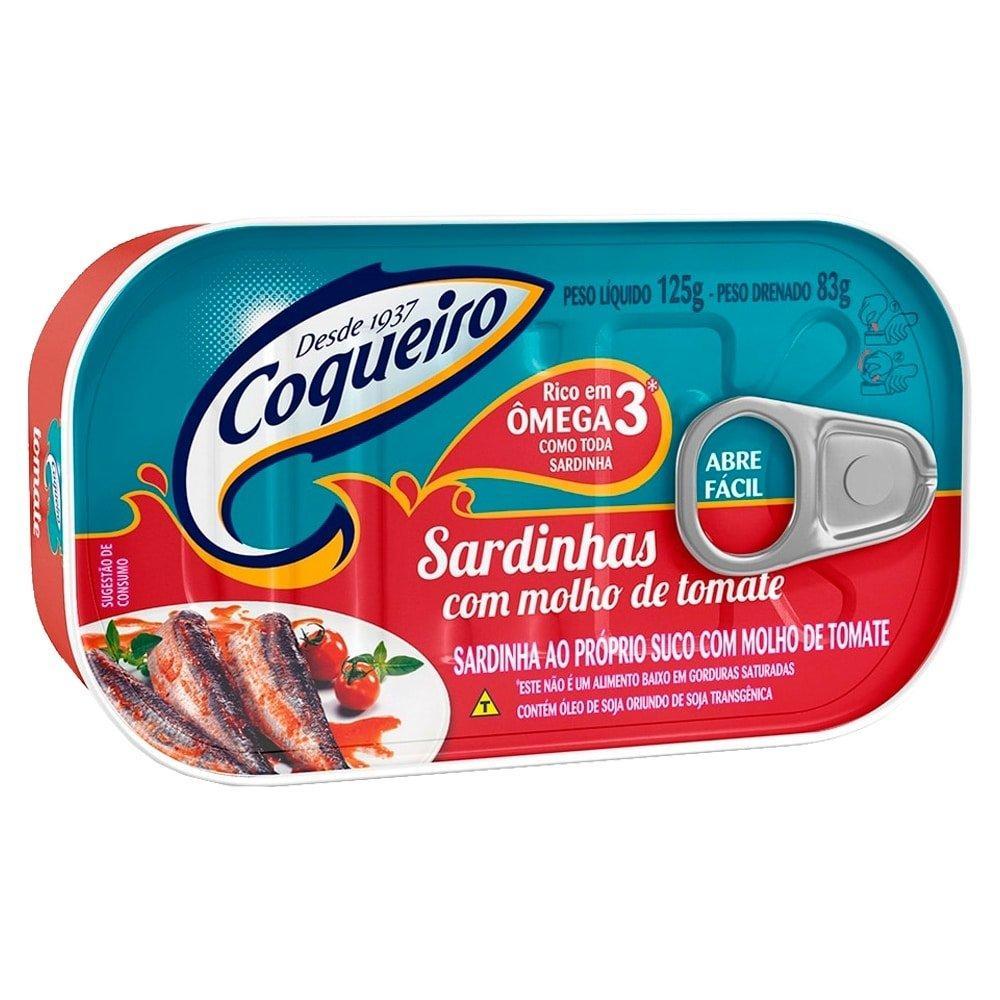 Sardinha Coqueiro com Molho de Tomate 125g - Embalagem com 54 Unidades