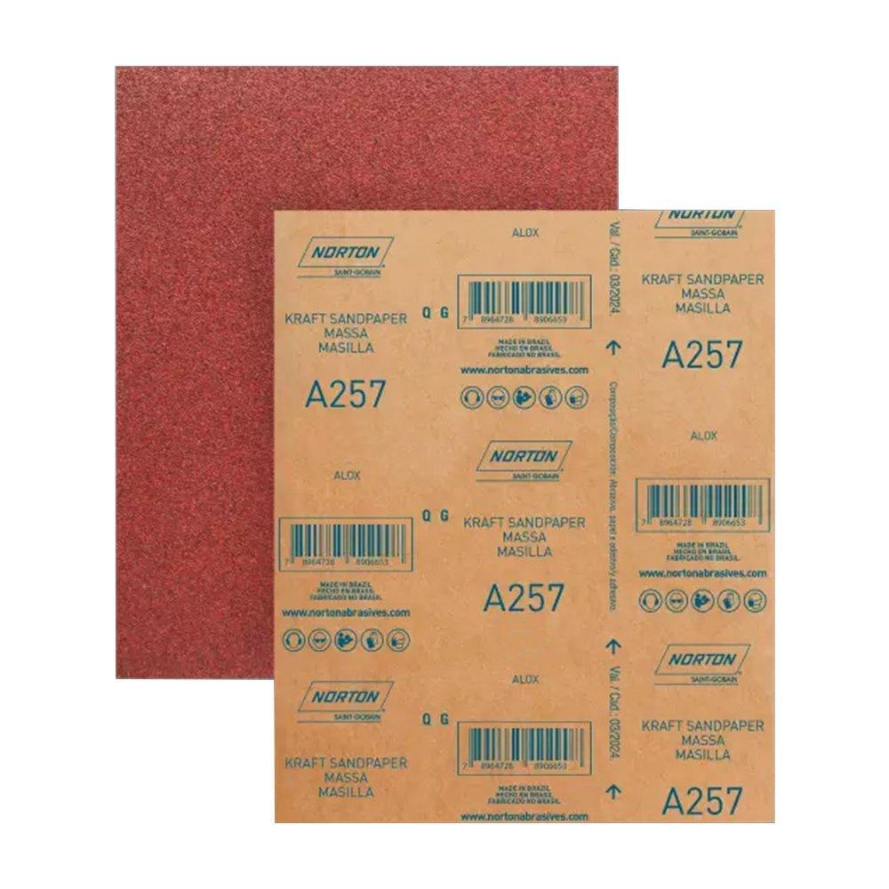 Lixa para Massa Norton G100 A257 - Embalagem com 50 Unidades