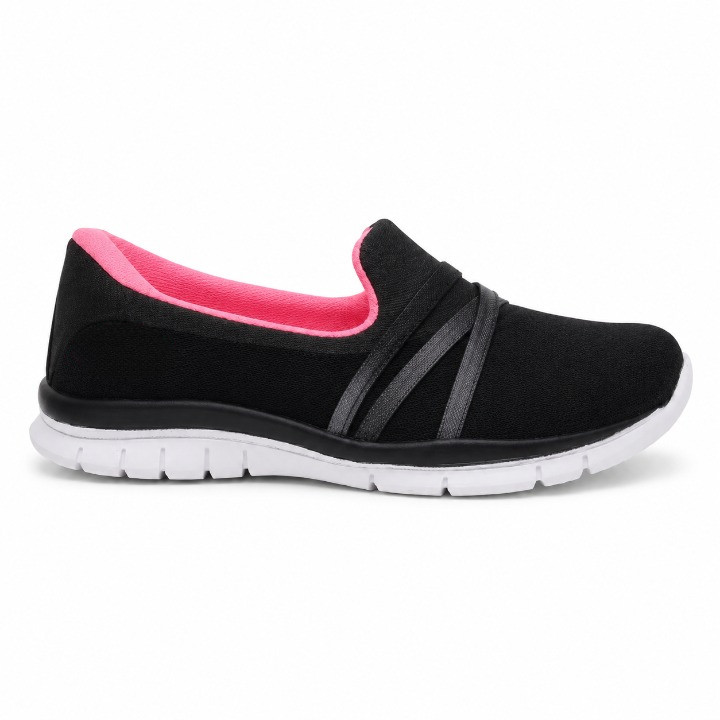 Tenis slip on Feminino Escolar Academia sapatilha Corrida Caminhada Lançamento trançado