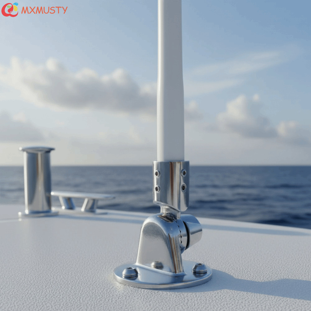 Antena VHF MXMUSTYZA , Base De Redonda De 7/8 E 25 Mm Convés Em Aço Inoxidável 316