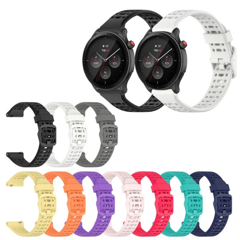Pulseira De Silicone De 20 Mm 22 Para Huami Amazfit GTR Mini GTR3 GTR4 Pro 42 47 Bip5 GTR2 GTR2E 2 3 4 Smartwatch Relógi