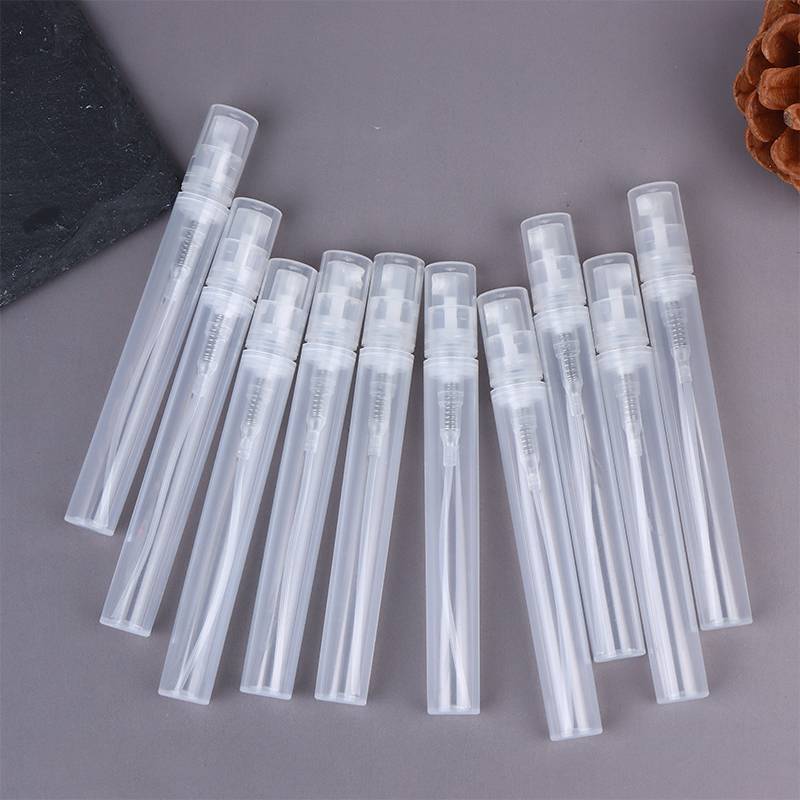 Artglococo 10 Peças 2/3/5ML Mini Garrafa De Perfume Vazia De Plástico Transparente Recarregável Recipiente Atomizador Fe