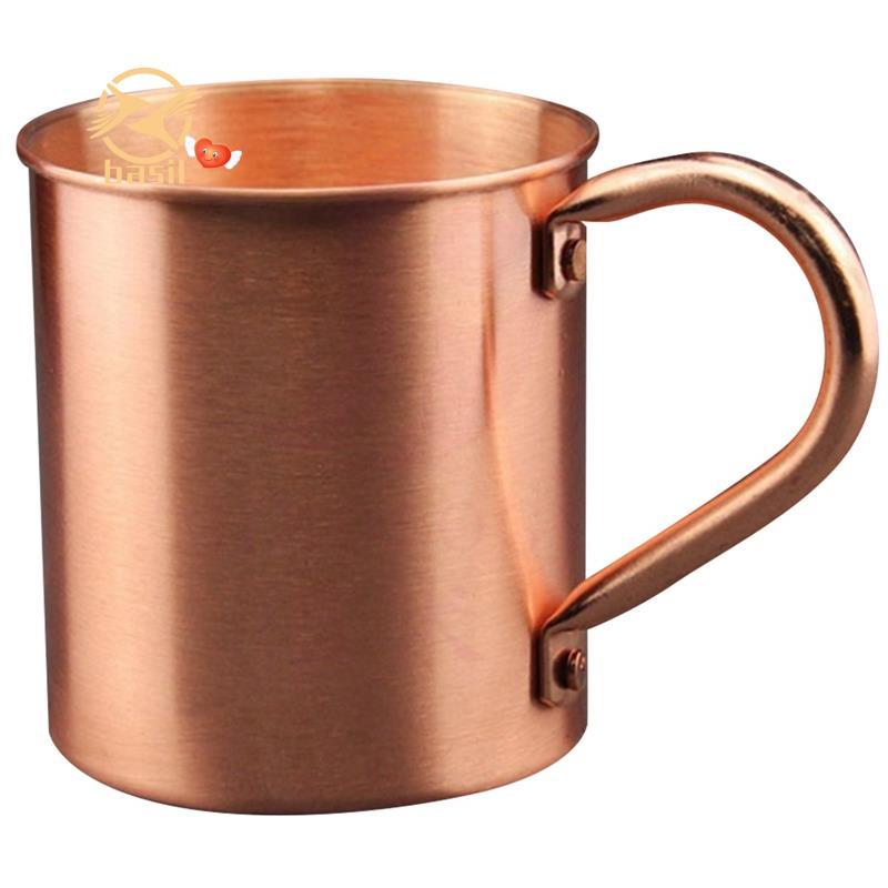 [Desconto B] Caneca De Cobre 450ML Copo De Água Ondulação De Corpo Reto Bar Cocktail Cerveja De Vidro