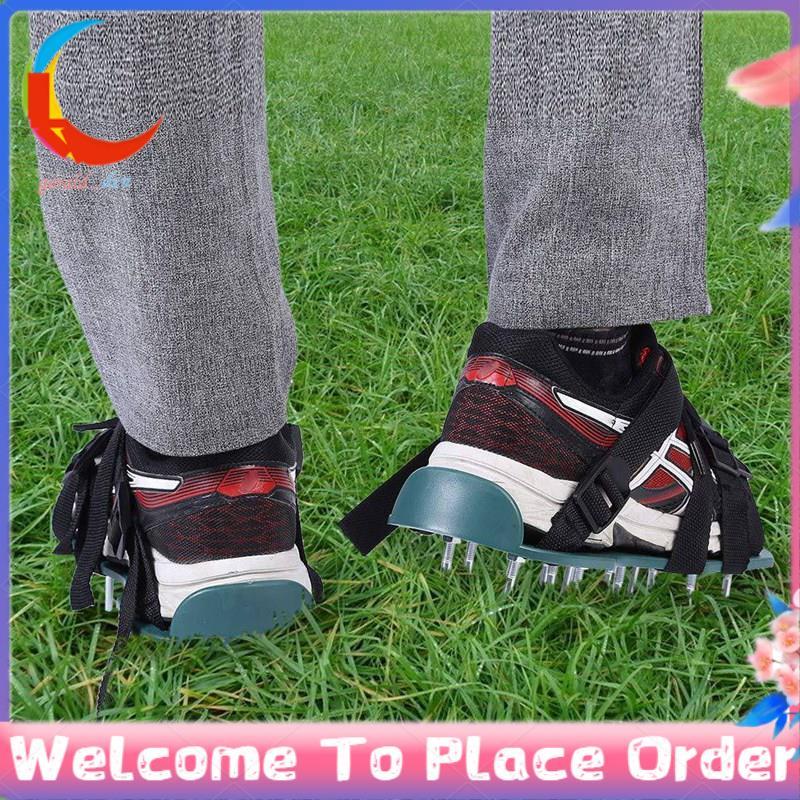 1 Par De Sapatos Aeradores De Gramado Para Grama , Ferramenta De Jardinagem Uso Externo PP + Aço Carbono Solo Afrouxamen