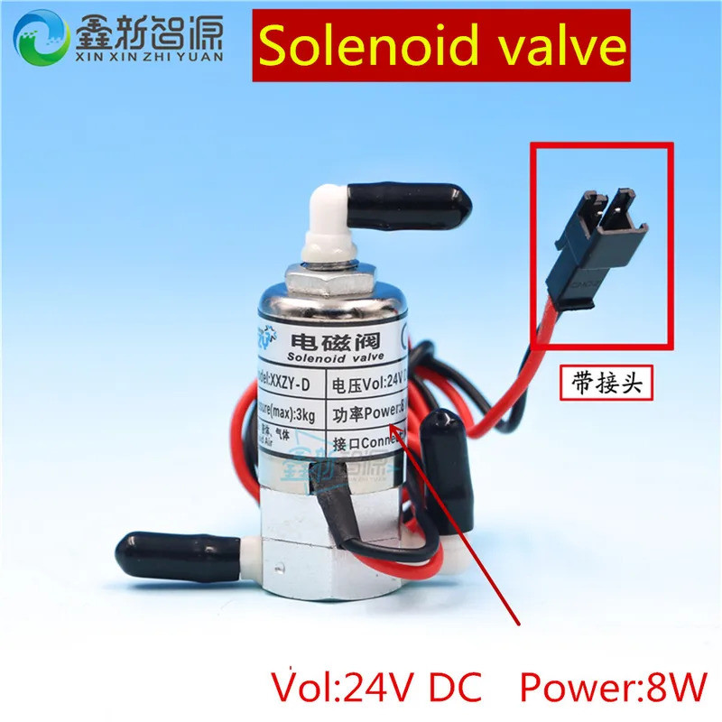 Válvula Eletromagnética para Impressora UV, Válvula Solenoide 24V, Válvula de Ar de 3 Vias para Impressora a Solvente, V