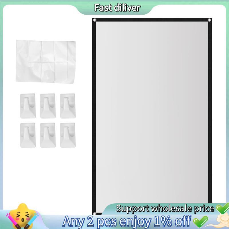 Tela De Projetor Portátil Para Home Theater Ao Ar Livre HD Branco Dobrável Anti-Rugas (60 Polegadas)