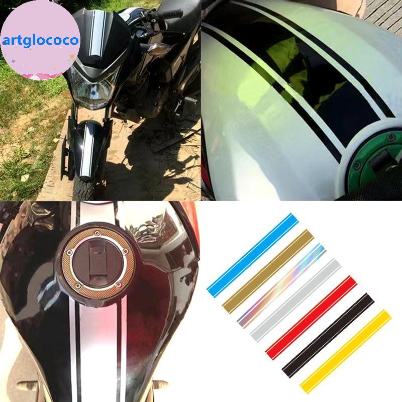 Artglococo 50CM Motocicleta Stiers Tanque De Combustível Cowl Vinil À Prova Dwaterproof Água Listra Riscas Decalque Stie