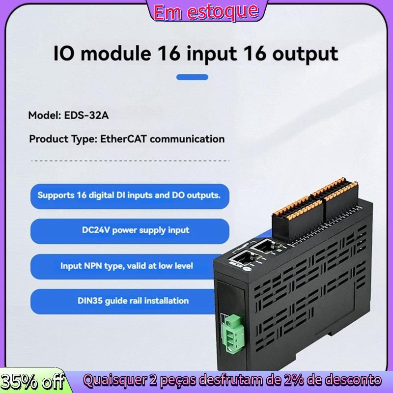 Módulo De Aquisição De Dados IO Remoto Série EDS-32A EtherCAT Controlador PLC De Comunicação Ethernet 16 Vias
