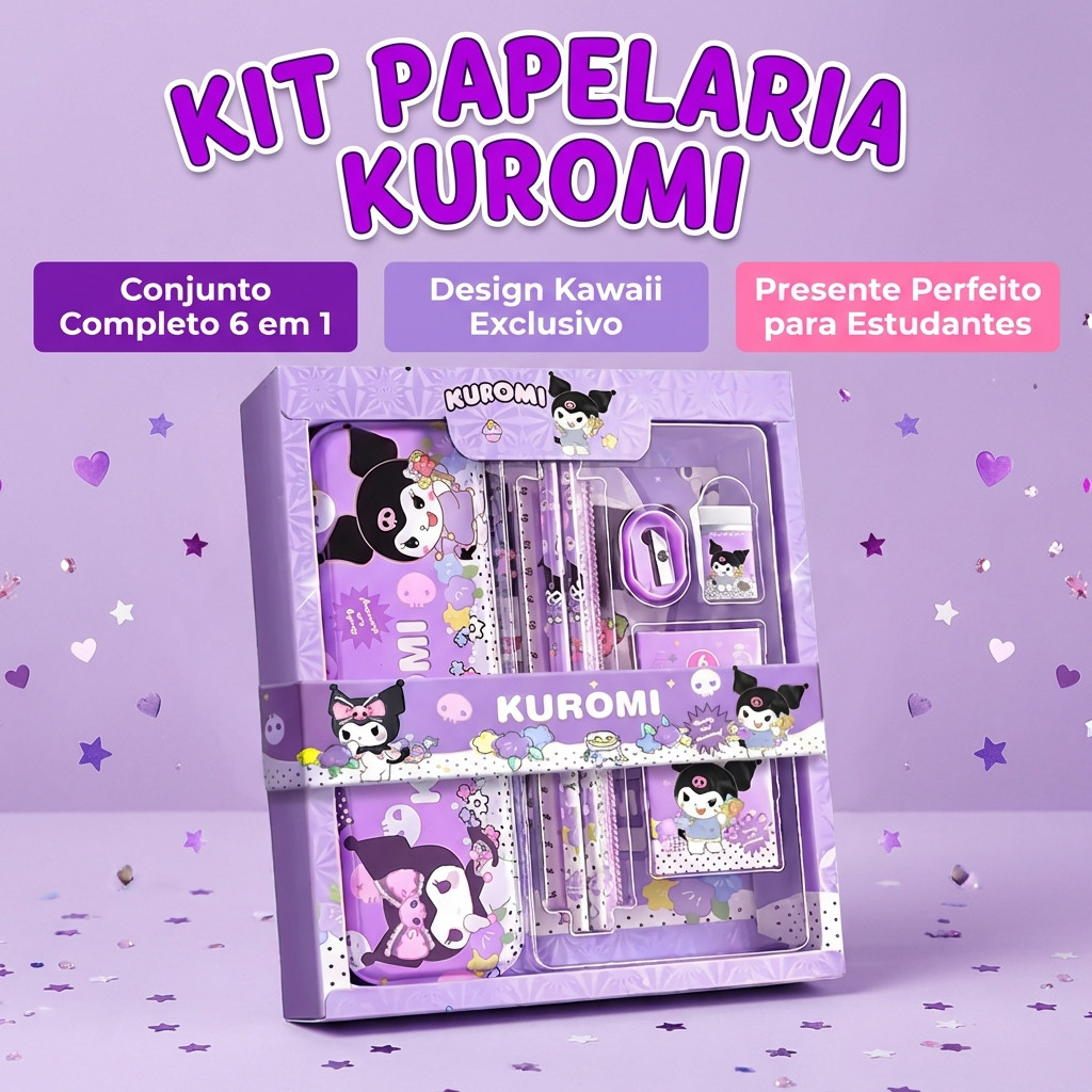 Conjunto de material escolar (incluindo caixa), brindes estudantis Coolomi Cinnamon Dog, conjunto completo de lápis