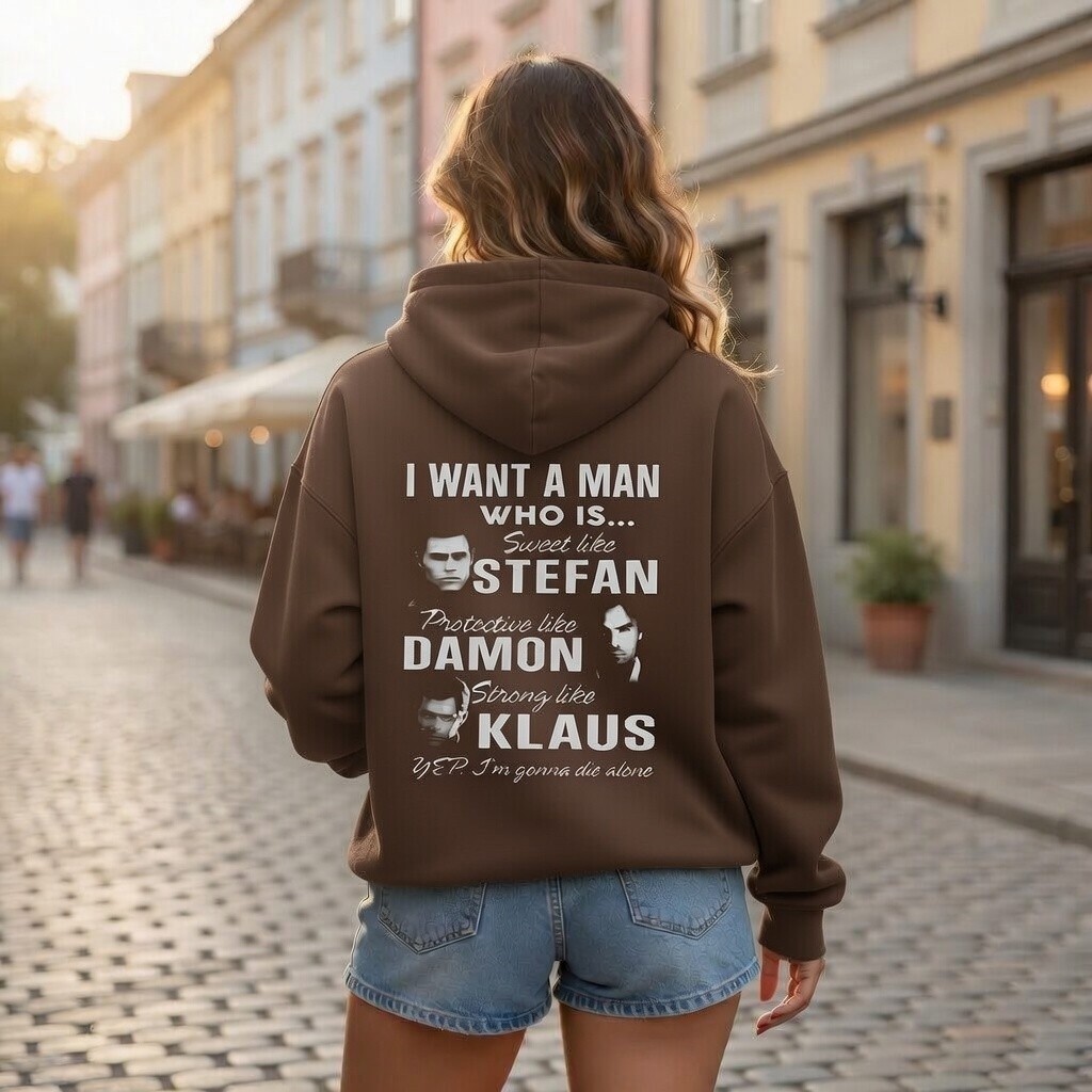 Moletom Canguru Inspirada na Série de The Vampire Diaries TVD com Frase de Damon Stefan e Klaus Salvatore The Originals