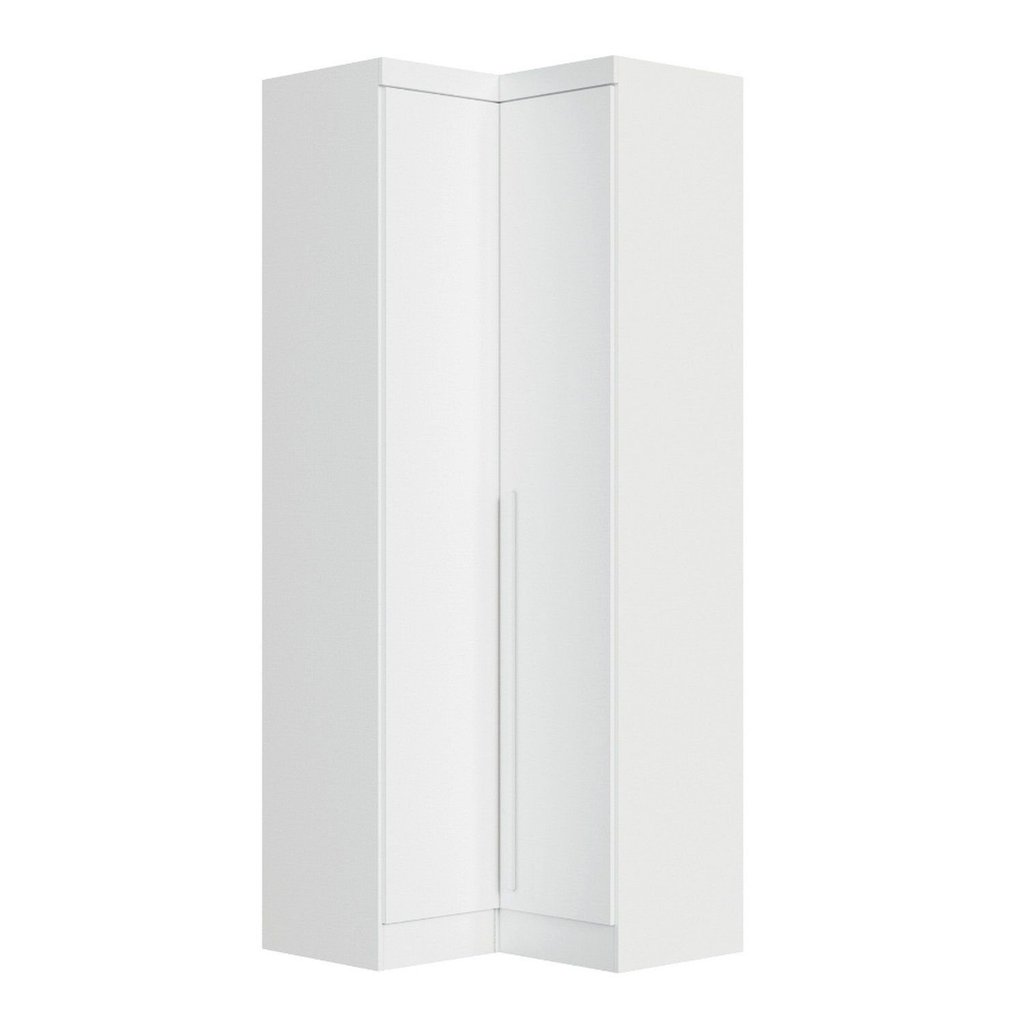 Móveis para Quarto Módulo Canto Reto 2 Porta Infinity Branco/Line Branco