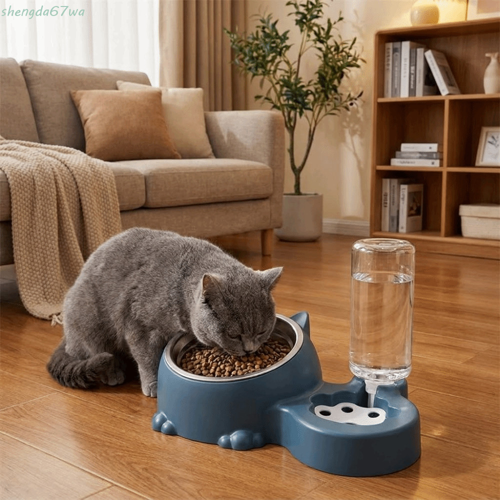 Alimentador Automático Para Animais De Estimação SHENGDA , Dispensador De Comida De Gato 2 Em 1 De Plástico Proteção Do 