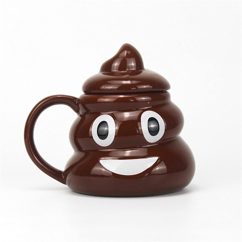 Copo em Forma de Cocô Sorridente BAUSE, Copo para Chá e Café, Presente Divertido, Copo Tridimensional 3D 4FFE