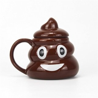 Copo em Forma de Cocô Sorridente BAUSE, Copo para Chá e Café, Presente Divertido, Copo Tridimensional 3D 4FFE