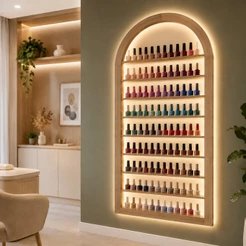 Expositor Profissional de Esmaltes Arco em MDF para Salão 10 andares +Resistente