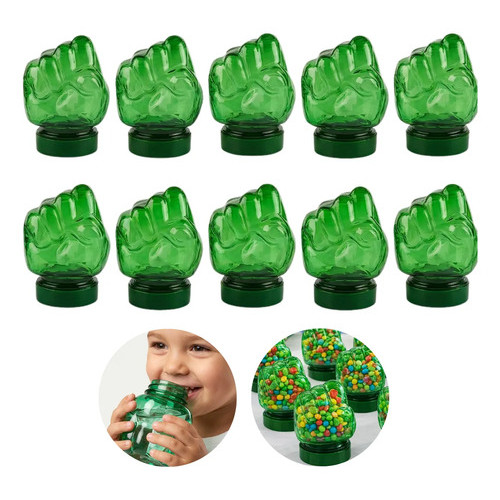 Kit 10 Mini Baleiros Mão Do Hulk Decoração De Festa Infantil