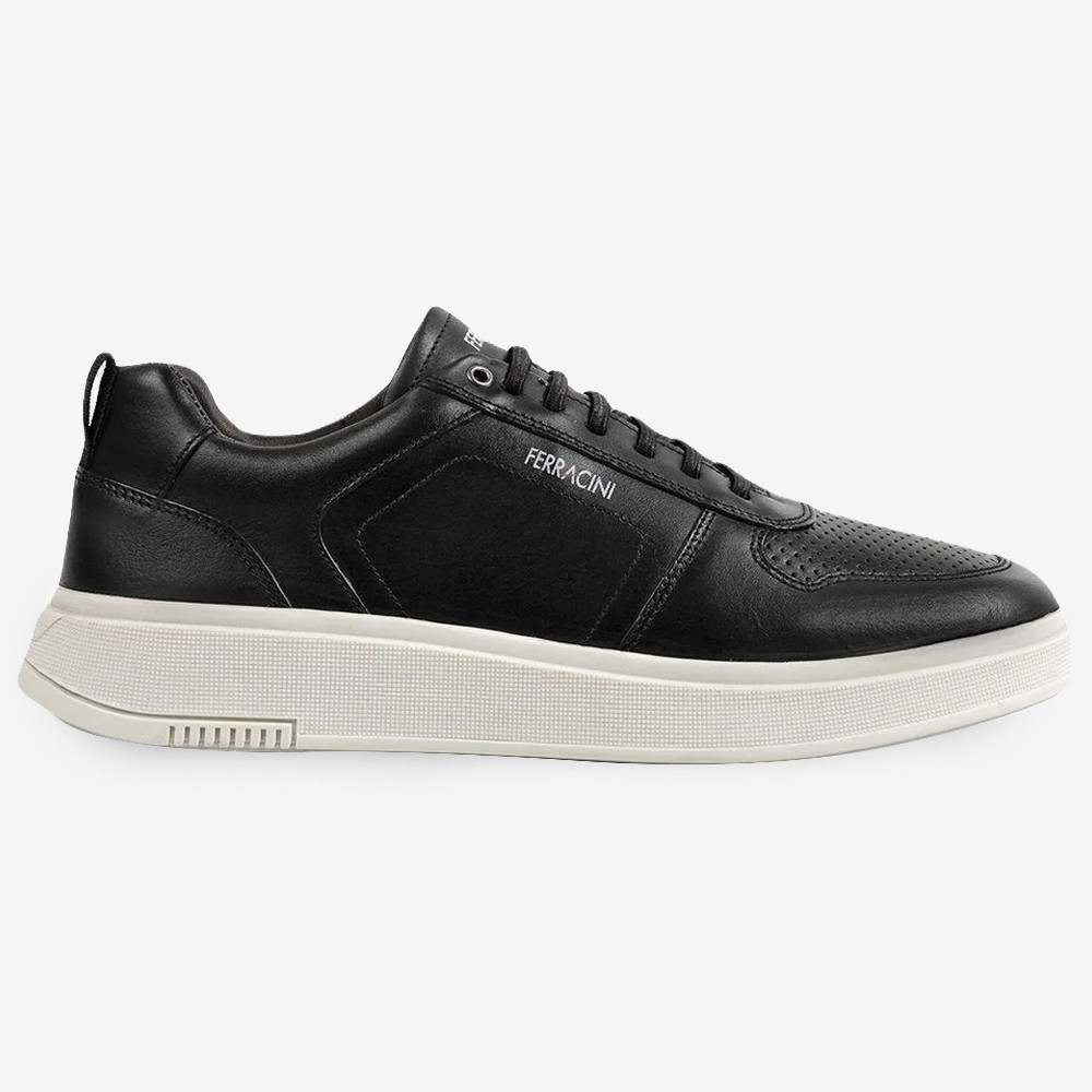 Sapatênis de Couro Ferracini Logan 9314-678A Preto Masculino