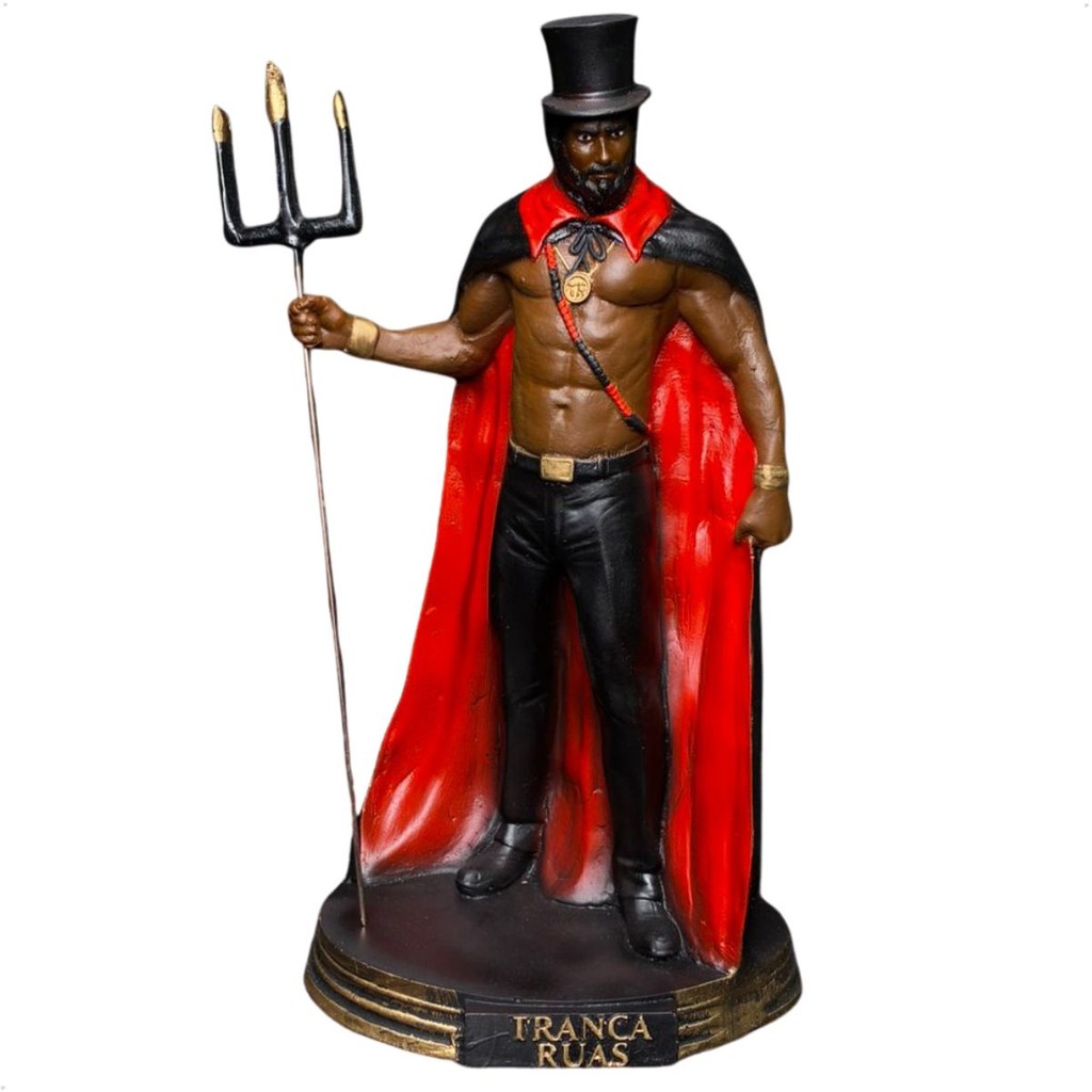 Exu Tranca Rua Cartola (R) 26cm - Resina - Umbanda Candomble em Oferta na Shopee