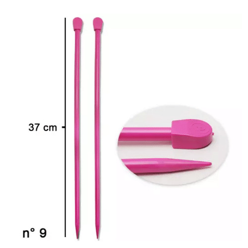 Agulha para Tricô Milward Plástica Pink D973009 38x0,90cm