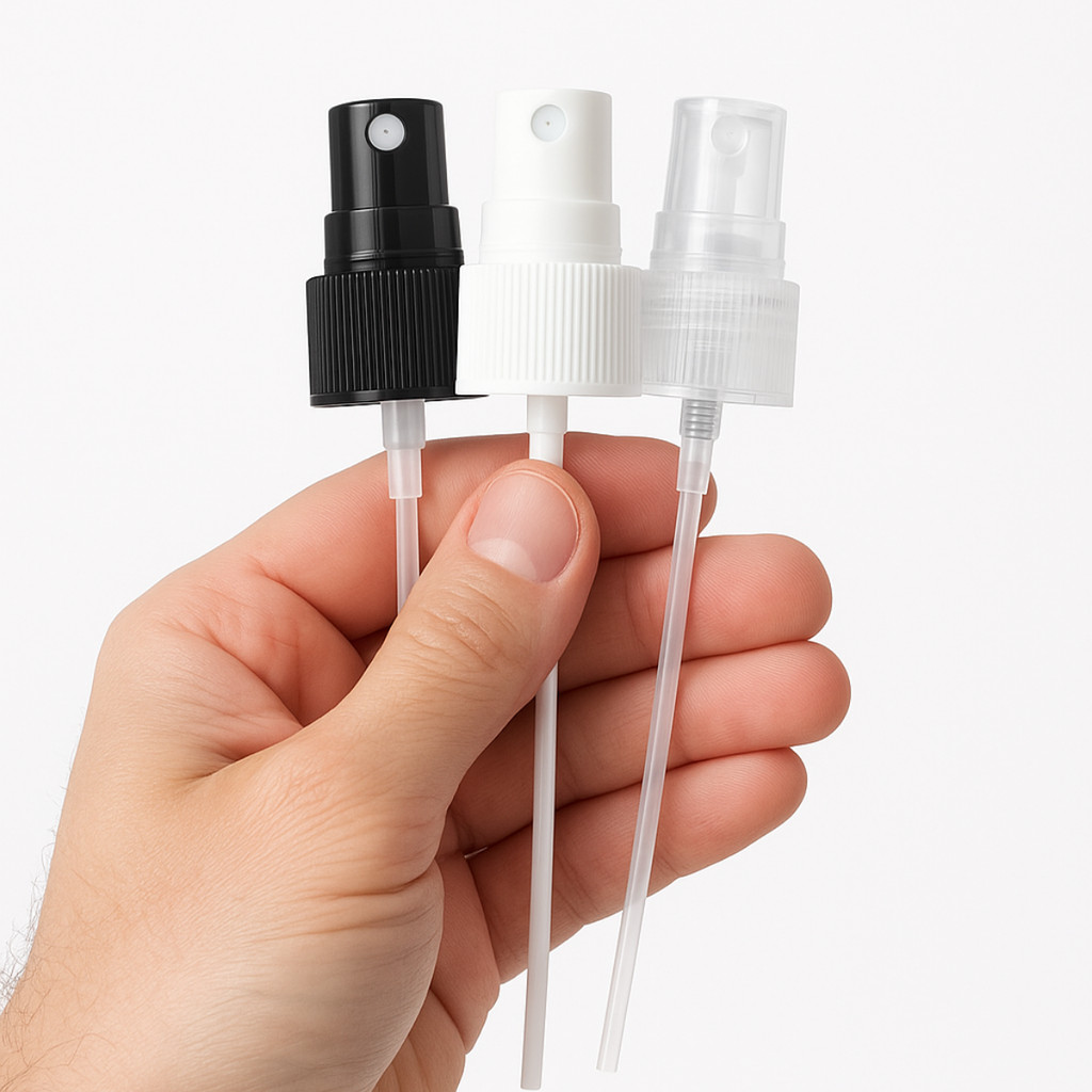 Kit 10 Peças de Válvula Spray 28/410 Estriado - Preto, Branco e Transparente