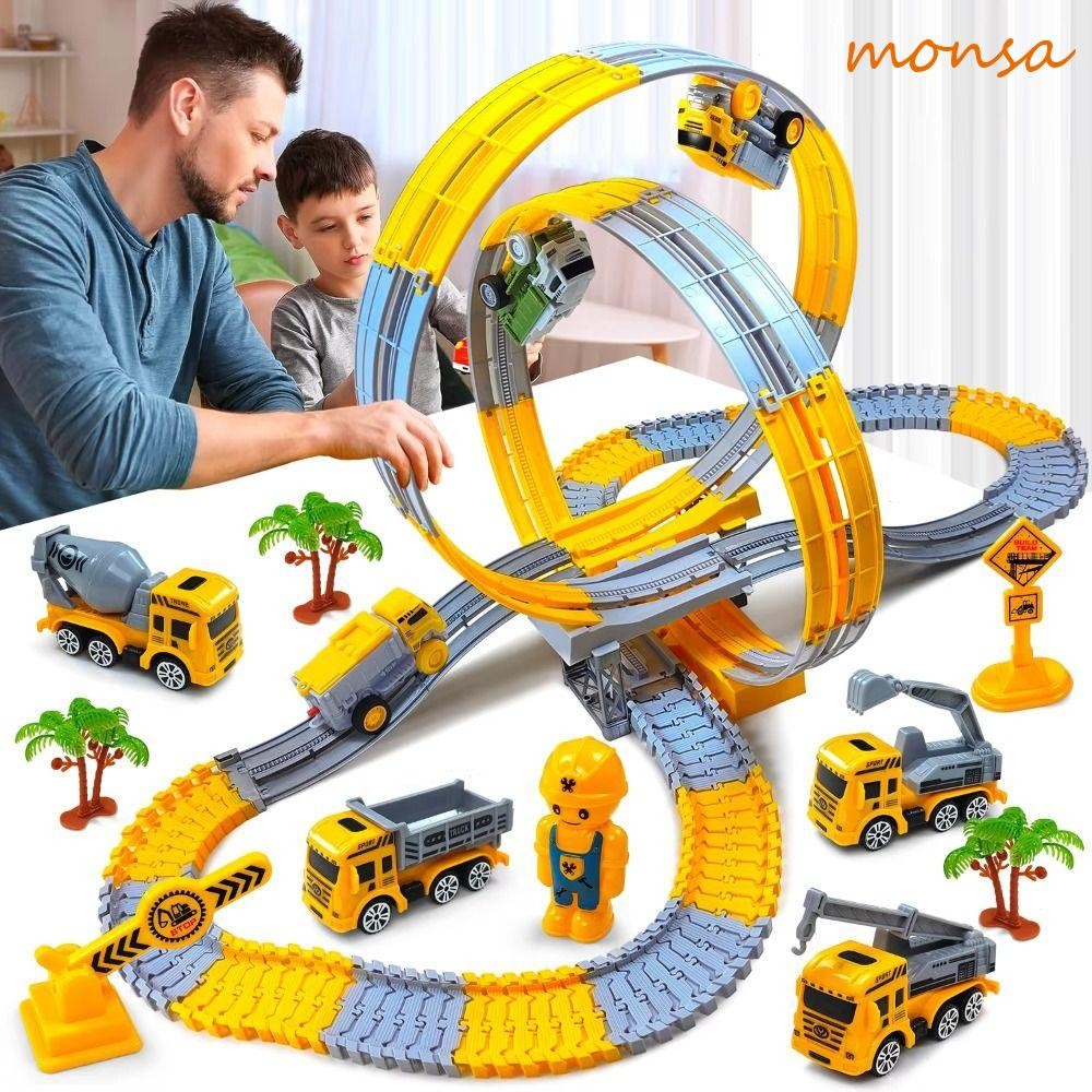 Brinquedo De Pista Elétrica MONSA , Brinquedos De Quebra-Cabeça De Carro Elétrico Trem , Anti-Gravidade