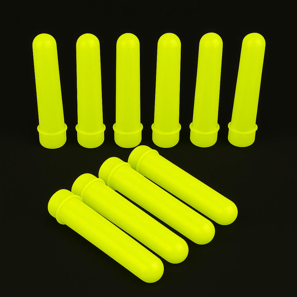 10~50 TUBETE ACRÍLICO LEMBRANCINHAS 13CM AMARELO NEON (CHOCO)