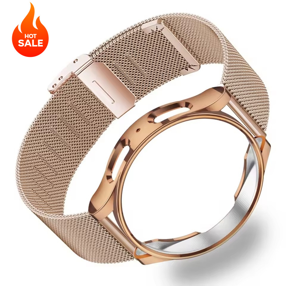 Capa + Pulseira Para Samsung Galaxy Watch 5 4 6 7 44mm 40mm 5pro 45mm Protetor De Tela De Aço Inoxidável Relógio 6/4 Clá em Oferta na Shopee