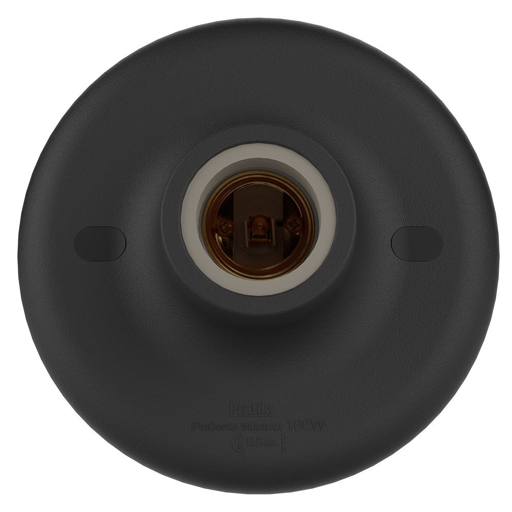 Plafon Pratik Soquete de Porcelana Preto em Oferta na Shopee