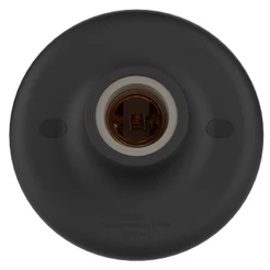 Plafon Pratik Soquete de Porcelana Preto
