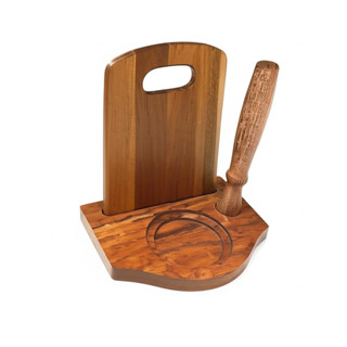 Kit Caipirinha Completo em Madeira Nogueira Tábua Socador em Oferta na Shopee