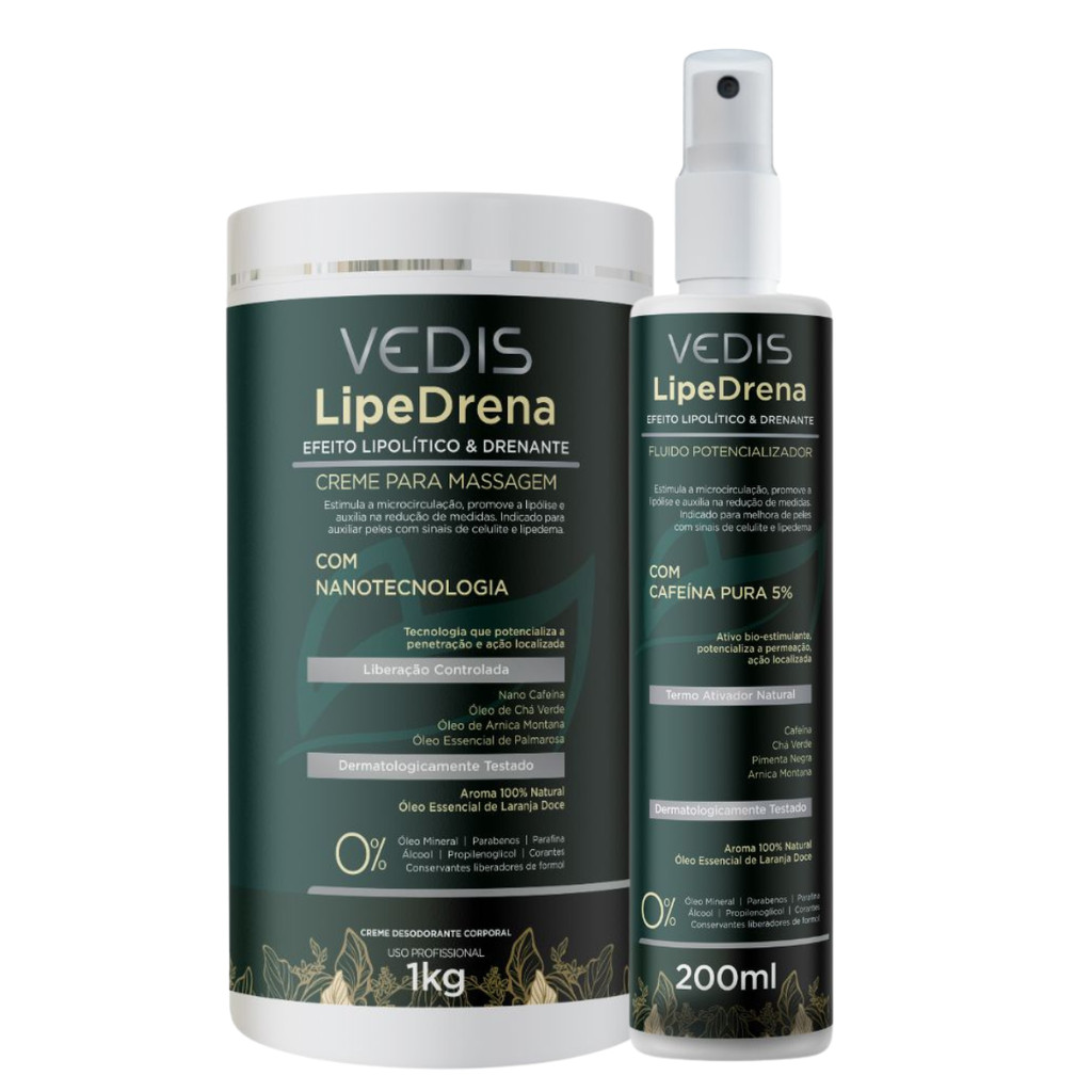 Kit LipeDrena Vedis Tratamento de Lipedema e Drenagem 2 Itens