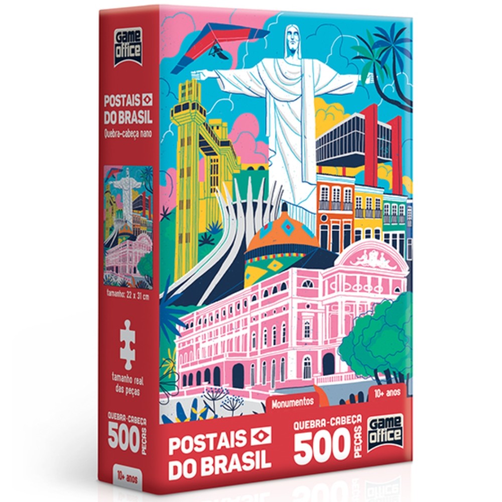 QUEBRA CABEÇA NANO BRASIL MONUMENTOS POSTAIS DO MUNDO 500 PEÇAS PEQUENAS TOYSTER PUZZLE TURÍSTICO em Oferta na Shopee