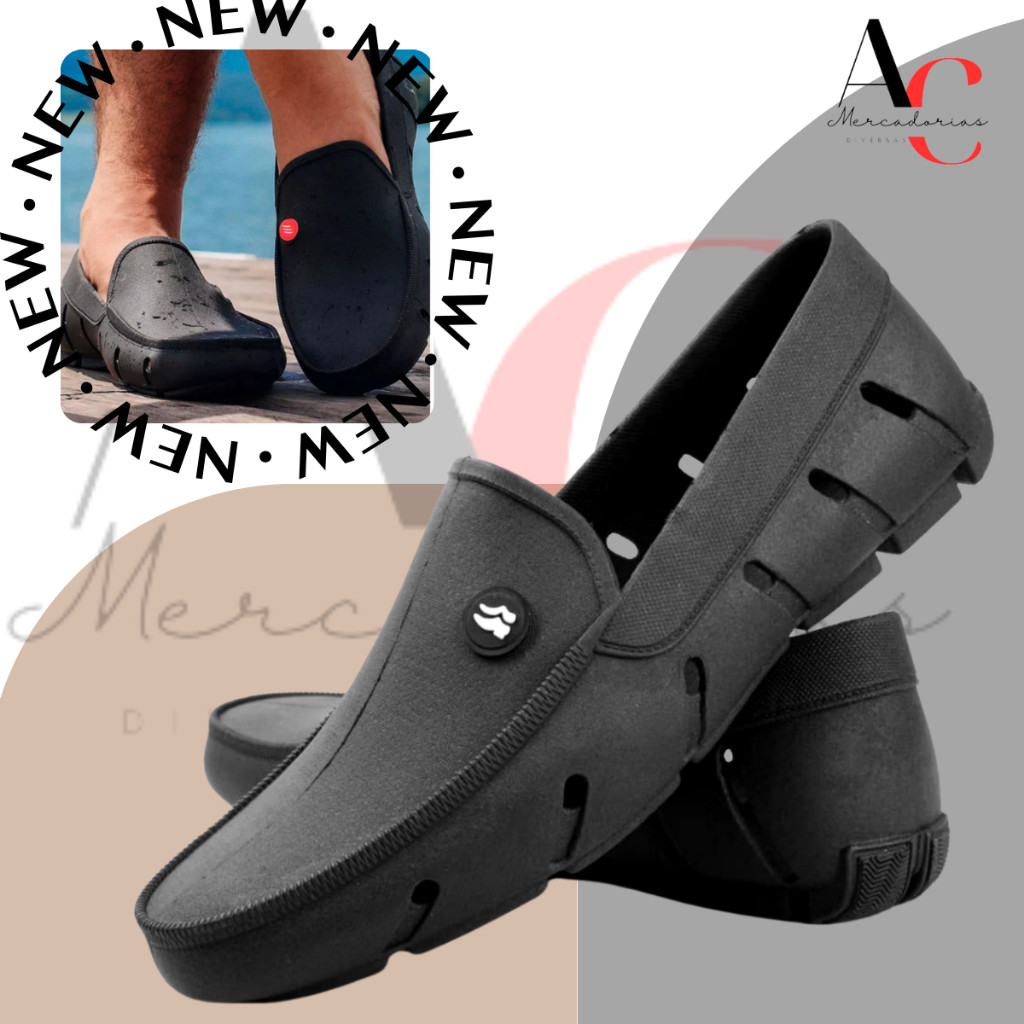 Mocassim masculino estilo sapatilha ideal para dia a dia e pesca drive injetado leve, confortável e prático e