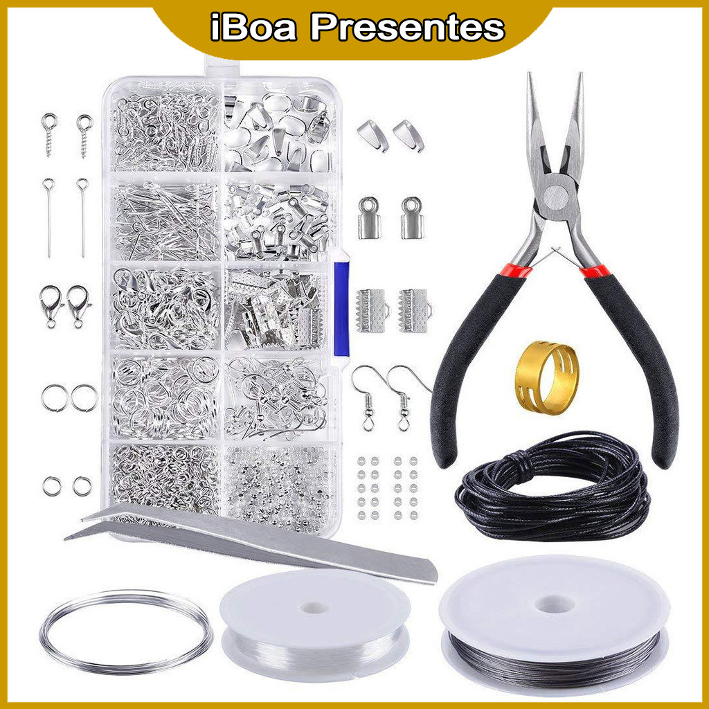 Kit 897 Pcs Bijuterias Para Fazer Jóia Diy Com Alicate Pinça em Oferta na Shopee