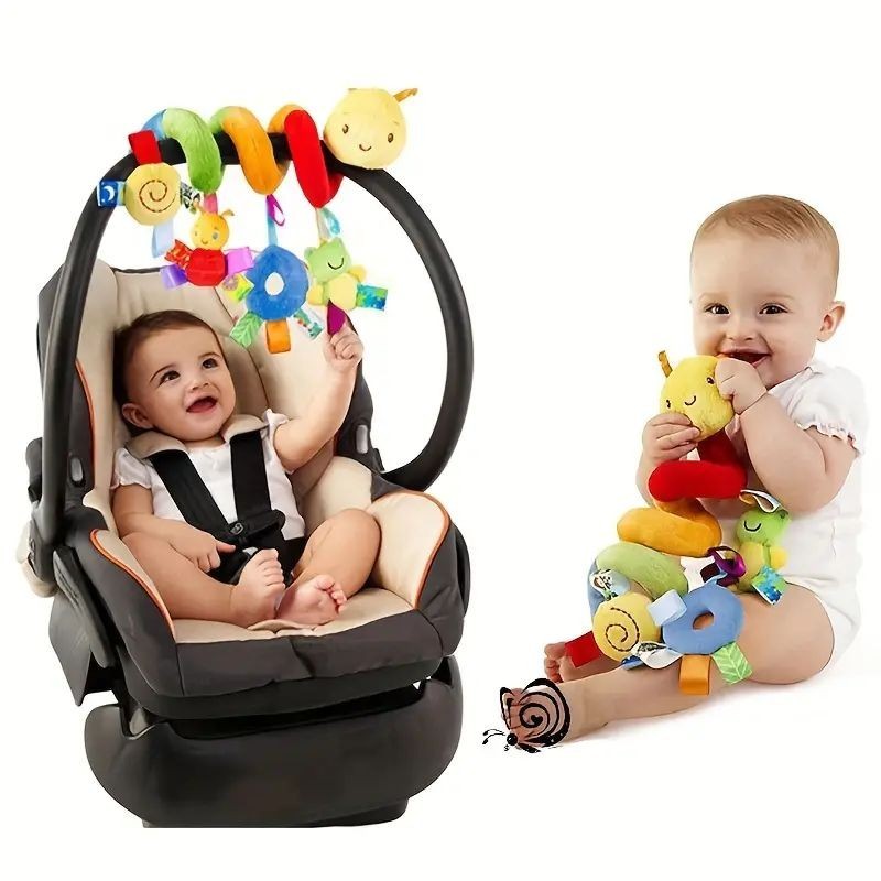 Chocalho em torno do carrinho de bebê torno brinquedo de pelúcia de atividade infantil, pode ser pendurado carro, cama p
