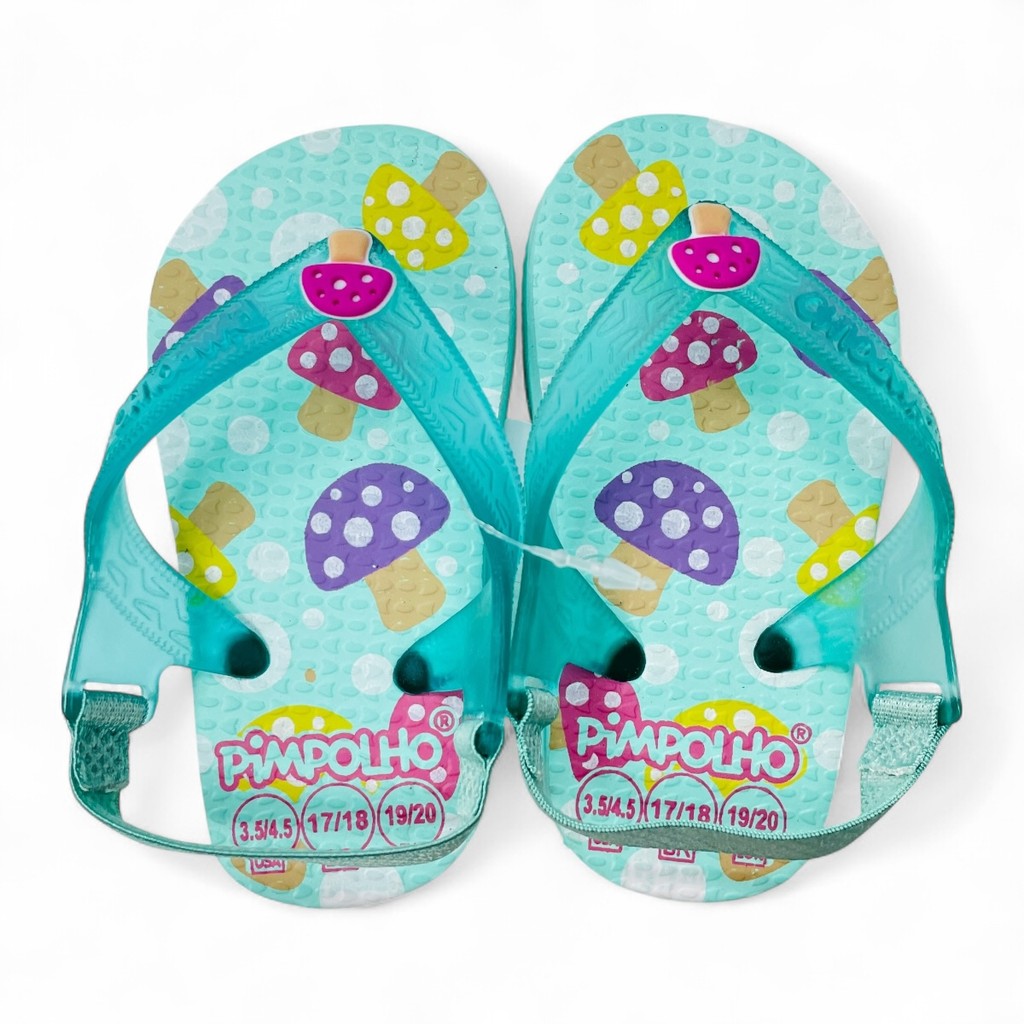 Chinelo Bebê Infantil c/Elástico Pimpolho Menina Tam 17 a 23 Cogumelo