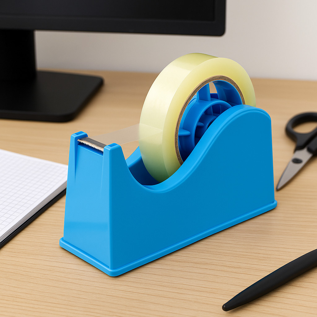 Porta Durex Suporte Fita Adesiva Dispensador de Fita Cortador Fitas Mesa Organizador Escritório Plástico 12mm a 24mm