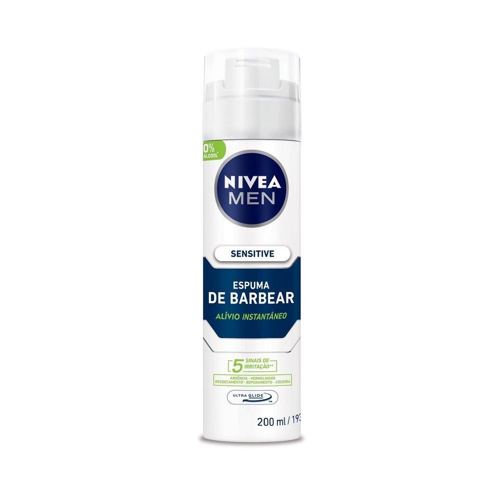 Espuma De Barbear Nivea For Men Sensitive 200Ml em Oferta na Shopee