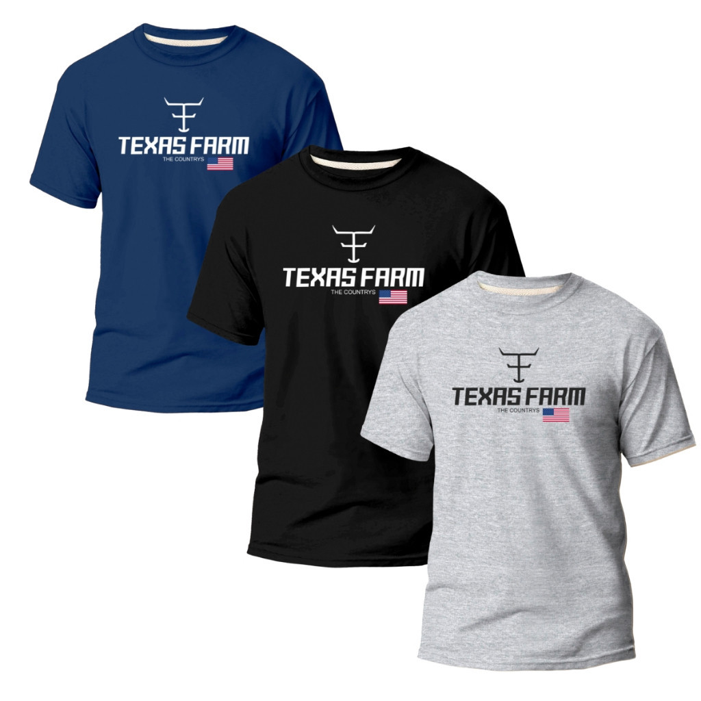 Kit 3 Camisas Texasfarm Masculina 100% Algodão