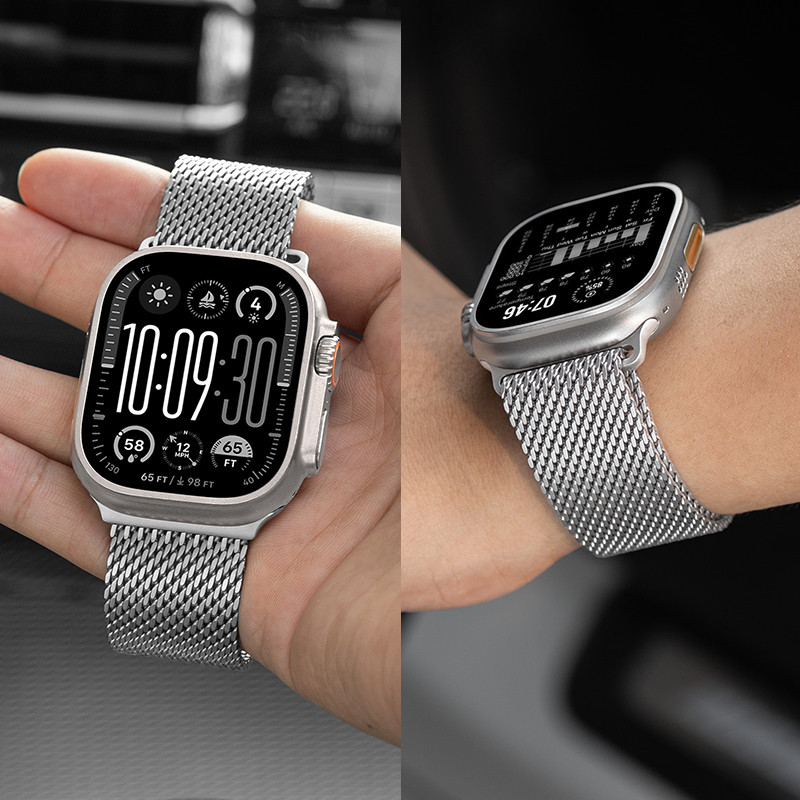 Pulseira De Magnético Metal Aço Para Smartwatch Iwatch Ultra 4 SE 3 2 Series 12 11 10 9 8 7 6 5 49 46 45 44 42 41mm
