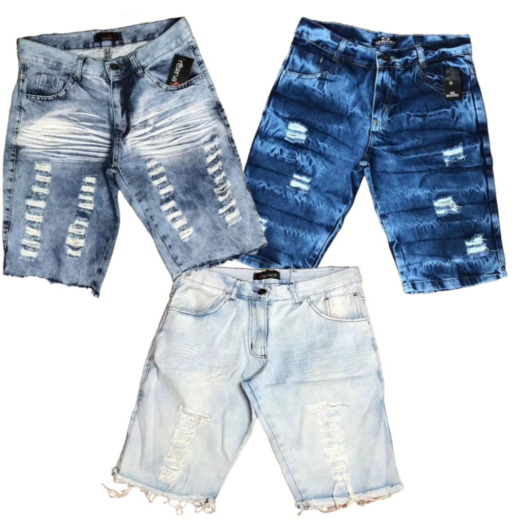 Kit 2 Bermuda Jeans  short Masculina Os estilos são atualizados e enviados aleatoriamente