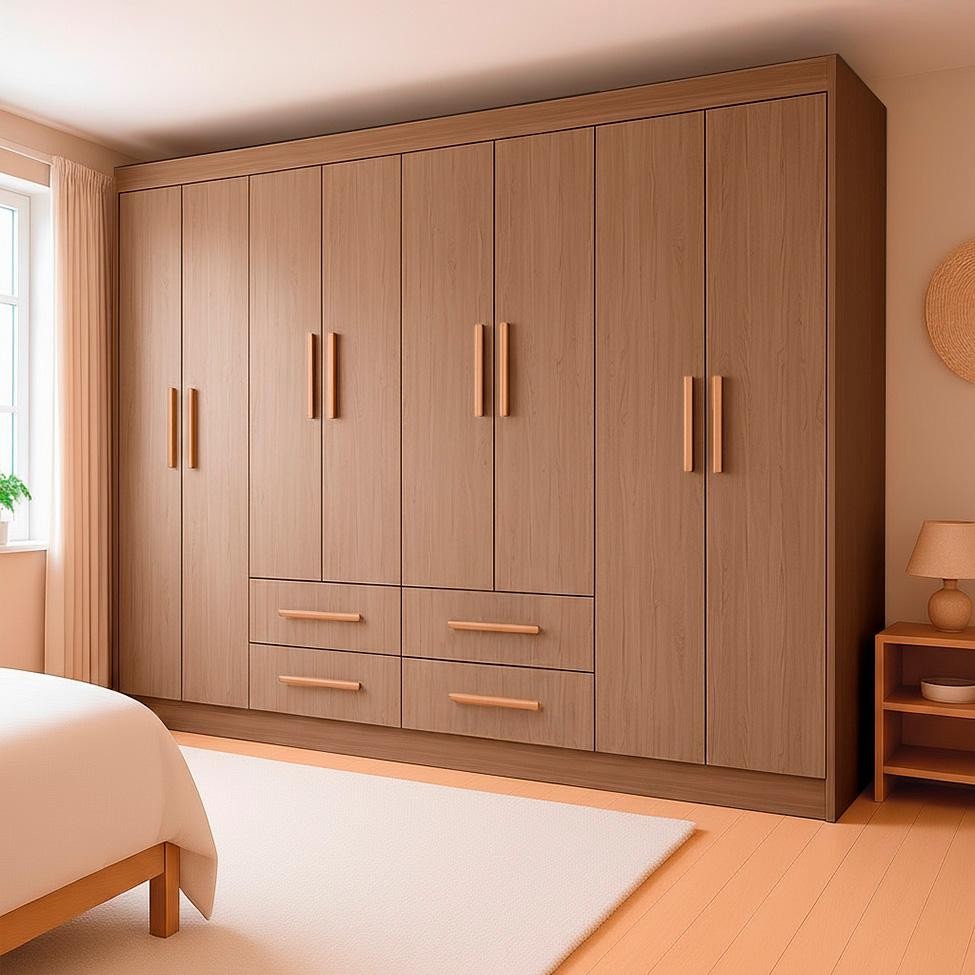Guarda-Roupa Casal Lite 8 Portas 4 Gavetas Carvalho em Oferta na Shopee