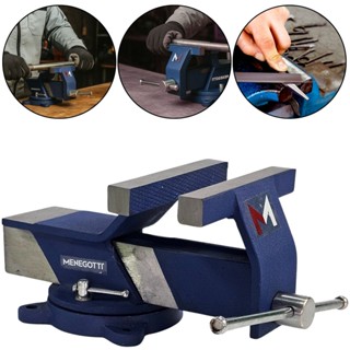 Morsa de Mesa Bancada Base Giratória Bigorna sem Mordentes 150mm Menegotti em Oferta na Shopee